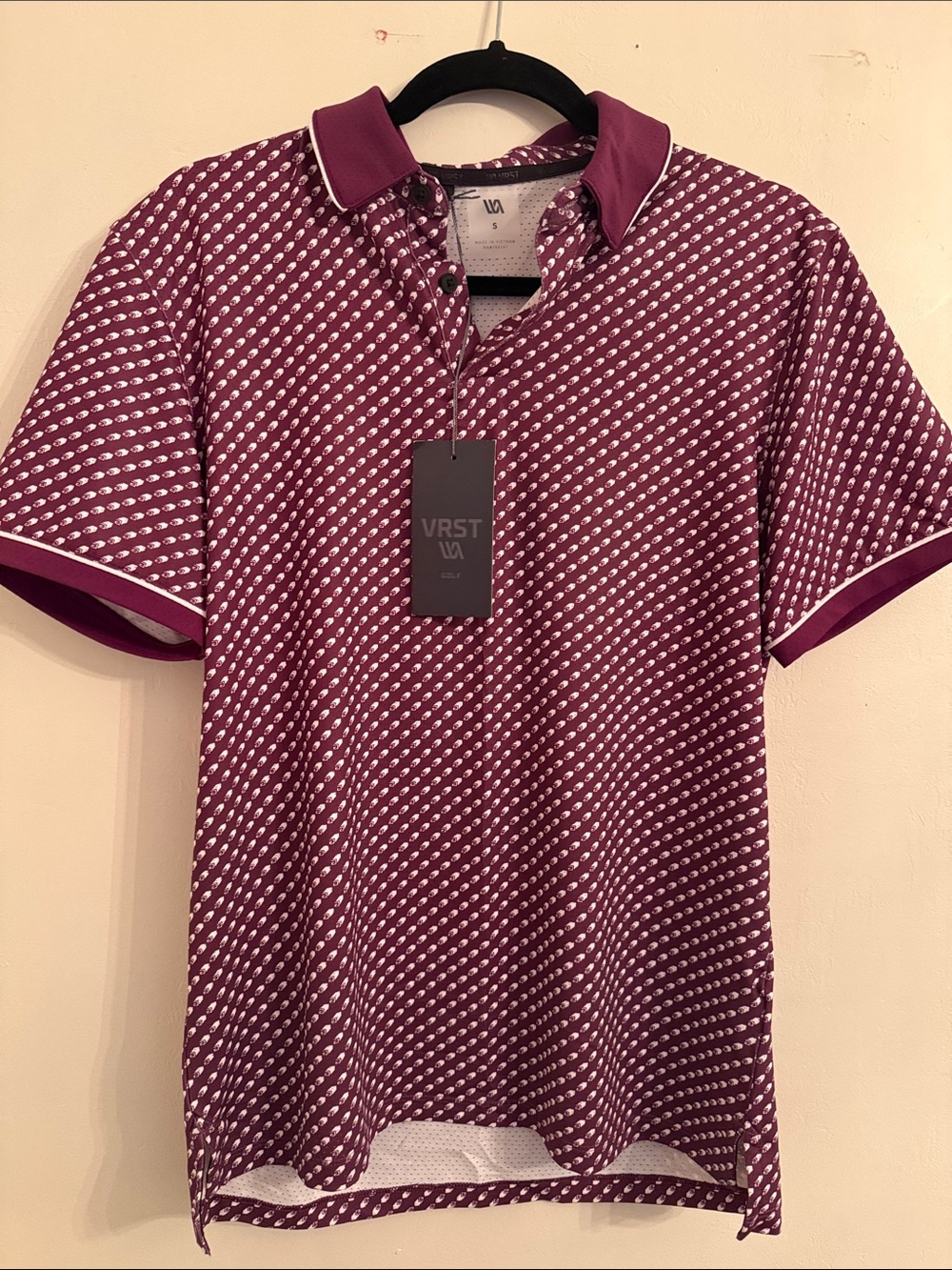 VRST Men’s Maroon Patterned Polo Shirt